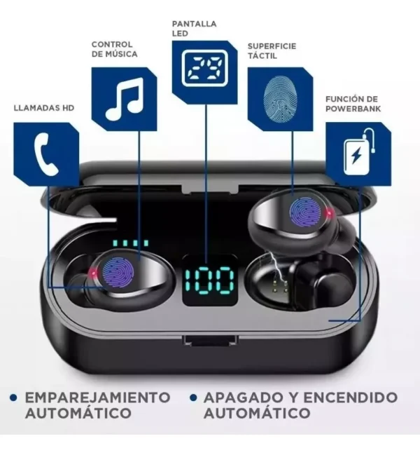 Audífonos inalámbricos F9 negro - ¡Disfruta! - Imagen 5