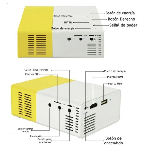 Mini Proyector de Bolsillo YG300 Portable - Imagen 2