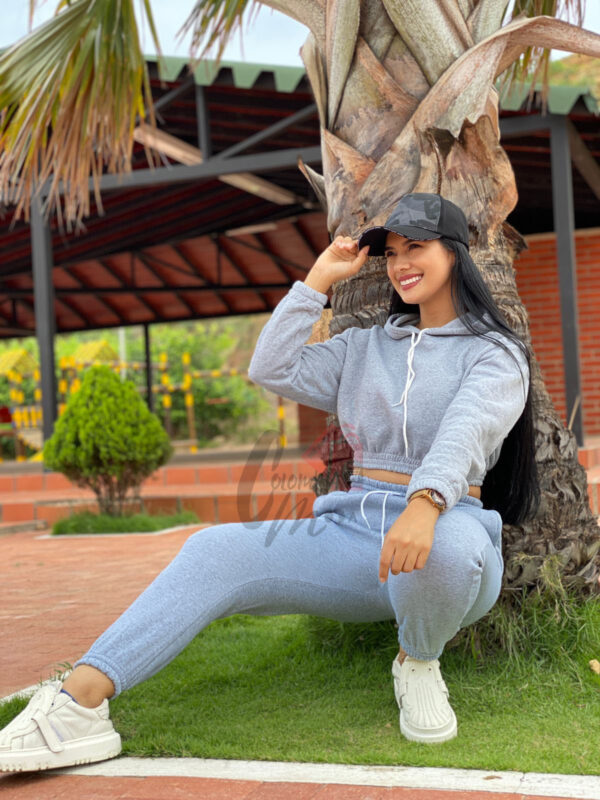 Conjunto sudadera mujer - algodón perchado - Imagen 2