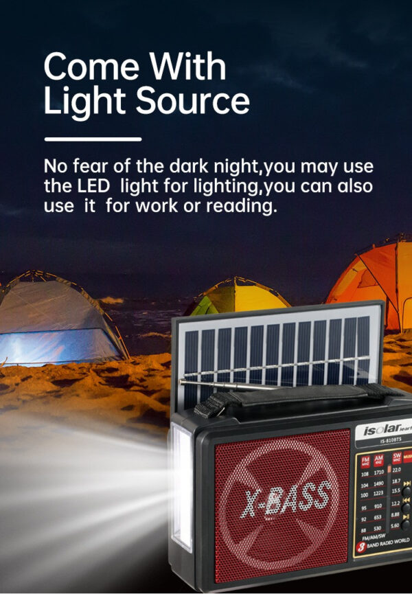 Radio Solar con Linterna LED recargable