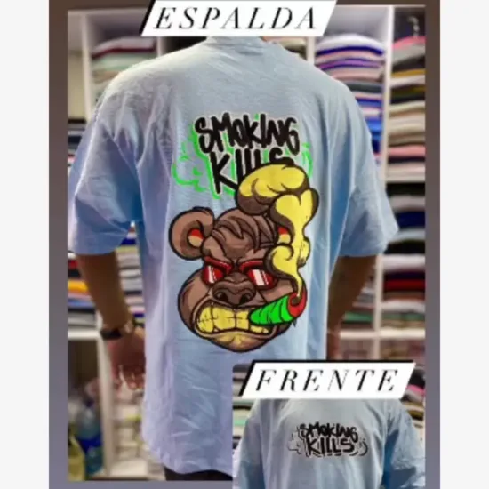 camiseta oversize smoking king